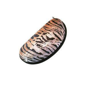 Brown Tiger Print Zipper Sunglasses / Eyeglasses Case